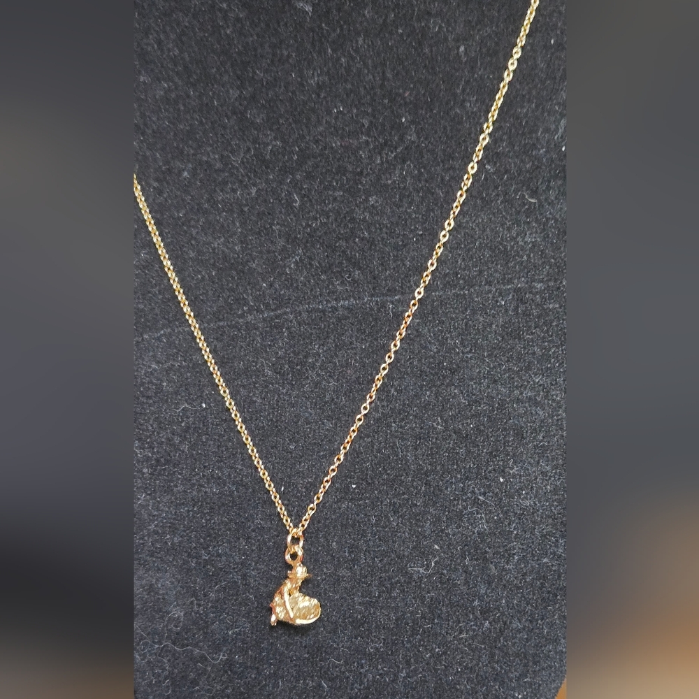Gold plated adorable tiny gold panner prospector necklace 18" - Picture 6 of 8